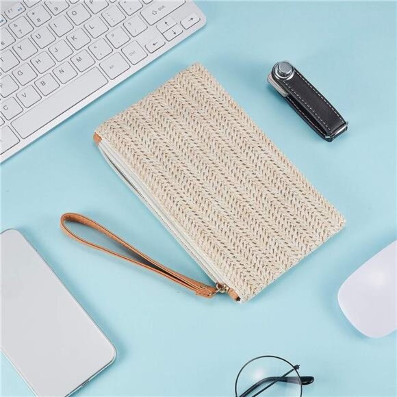 Frienda 2 Pieces Straw Clutch Purse Straw Handbag for Women Summer Beach Bag - Picture 4 of 7